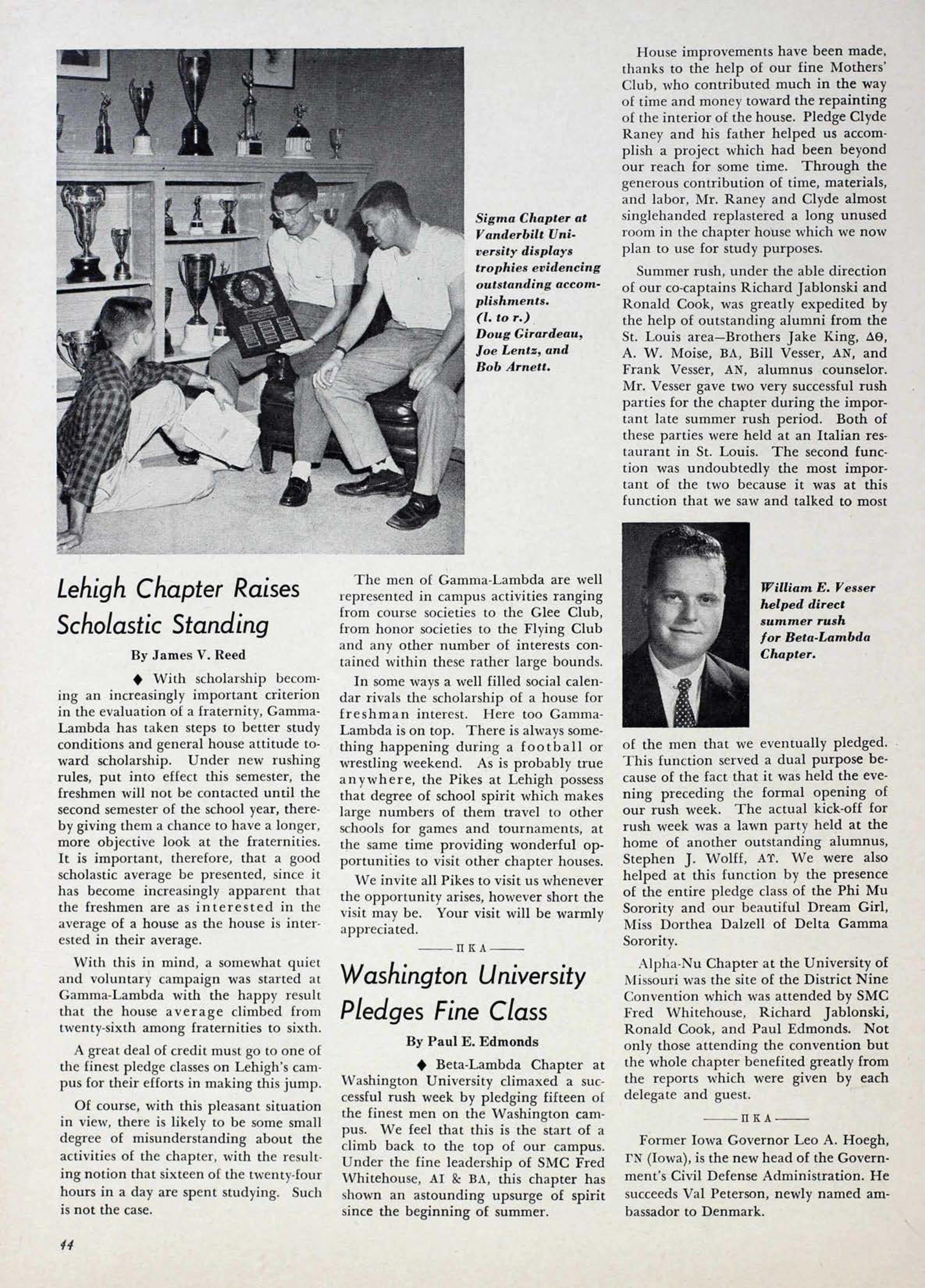 Washington University Pledges Fine Class